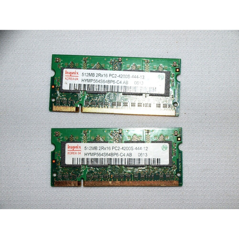 MBHYMP564S64BP6-C4 GENUINE HYNIX LAPTOP MEMORY 512MB PC2-4200S Set Quantity of 2